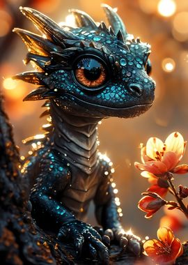 Black baby dragon