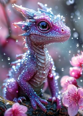 Soft pink baby dragon