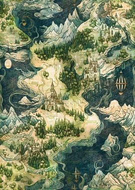 Fantasy World Map Art