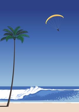 paragliding at beach