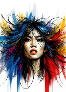 Dynamic Asian Hair Art