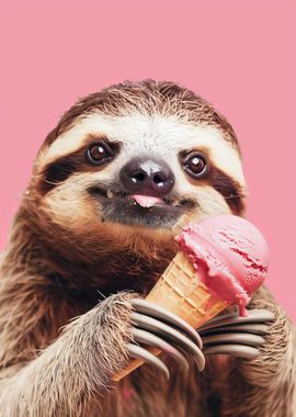 Sloth Eating Ice Cream