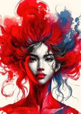 Red Swirl Portrait