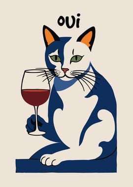 OUI French Wine Poster