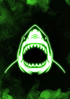 Shark in Green Smoke Neon