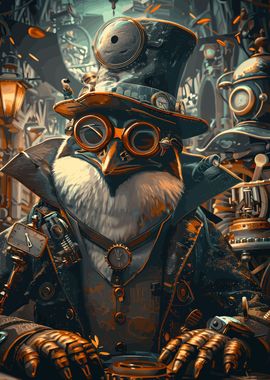 Steampunk Penguin Animal