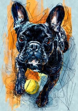 French Bulldog Tennis Ball