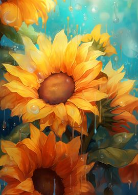 Sunflowers painted