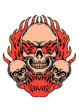 flaming skulls