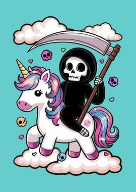 Cute Death Riding Unicorn