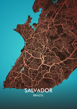 Salvador Brazil City Map