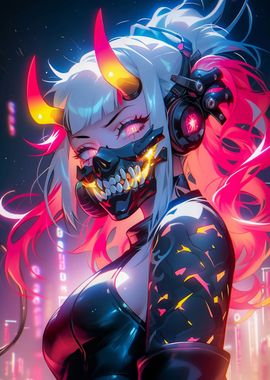 Neon Oni Girl