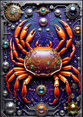 Cybernetic Crab Art Deco