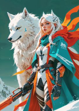 Anime Girl Wolf Guardian