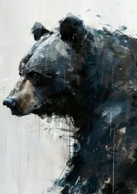 Grizzly Bear Portrait Art