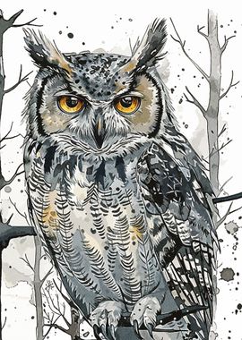 Portrait Owl Paint