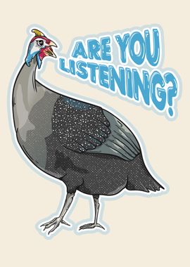 Funny loud guinea fowl