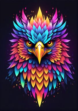 Neon Colorful Hawk