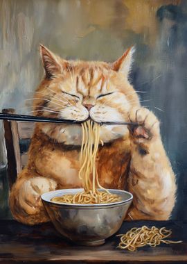 Funny Cat Ramen Noodles