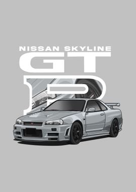 Nissan r34 Skyline white