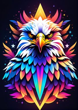 Neon Colorful Eagle