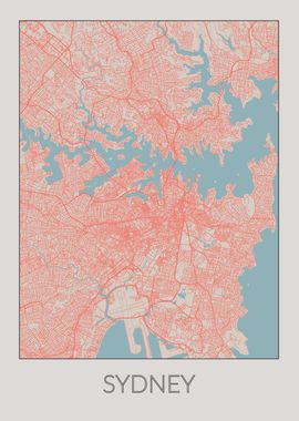 Sydney Vintage Map