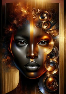 Golden Abstract Portrait