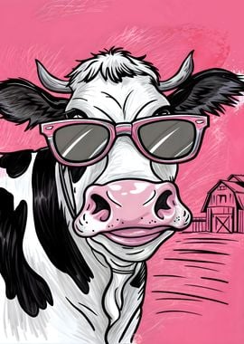 cow wearing sunglasses