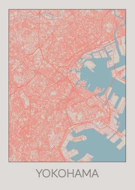 Yokohama Vintage Map