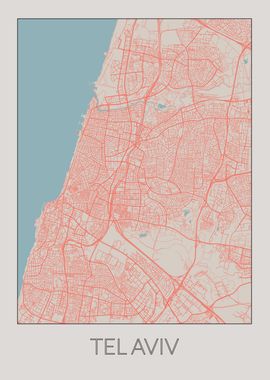 Tel Aviv Vintage Map