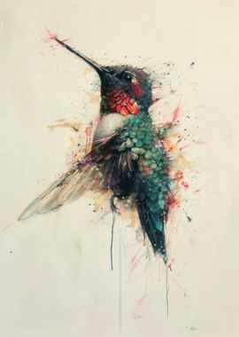 Hummingbird Painting Charm