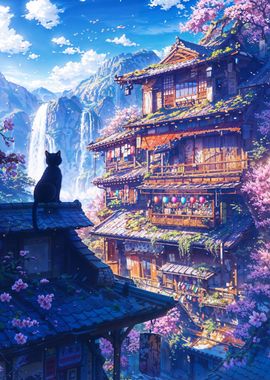 Sakura Anime Cat Japanese