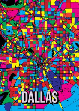 Dallas Pop Art City Map