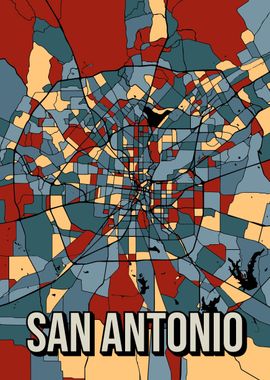 San Antonio Earthtone Map