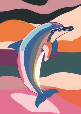 Dolphin Abstract Flat