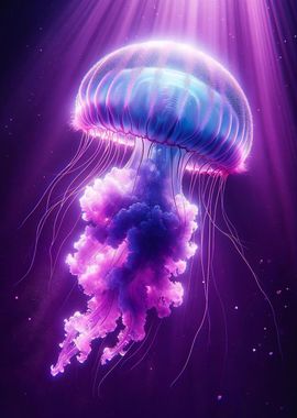 Jellyfish in Purple Light