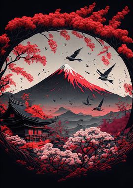 japanese landscape moon