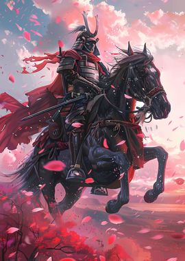 Samurai Knight in Blossoms