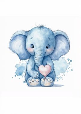 cute blue elephant