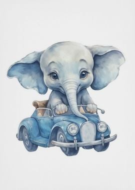 cute blue elephant