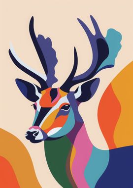 Deer Abstract Flat