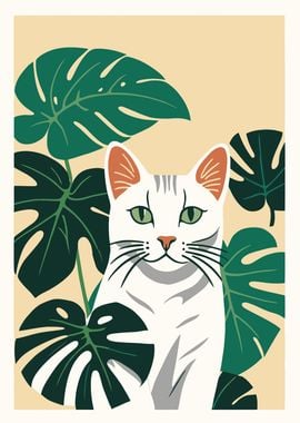 Floral Kitten Poster