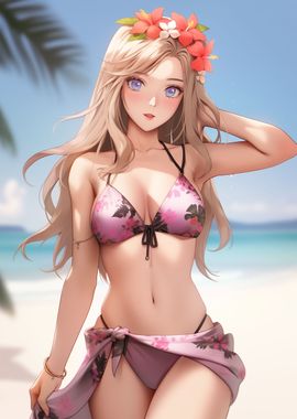 Sexy Anime Beach Girl