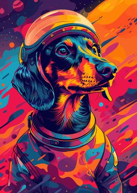 Dachshund Astronaut Space