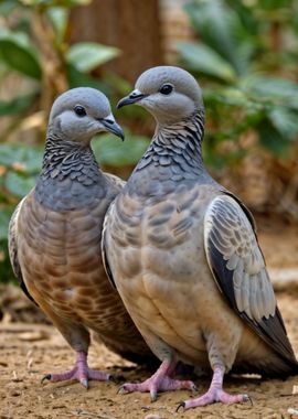 doves dancing in courtship