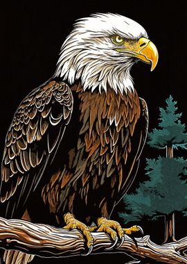 Bald Eagle in Forest