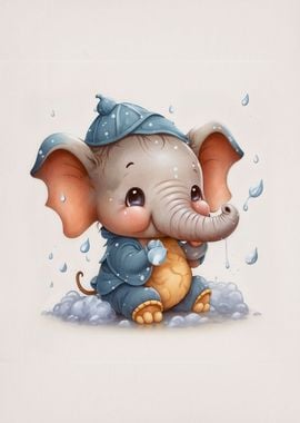 cute blue elephant