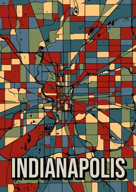 Indianapolis Retro Map