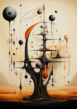 abstract surreal art tower