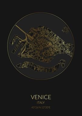 Venice Black Gold Map